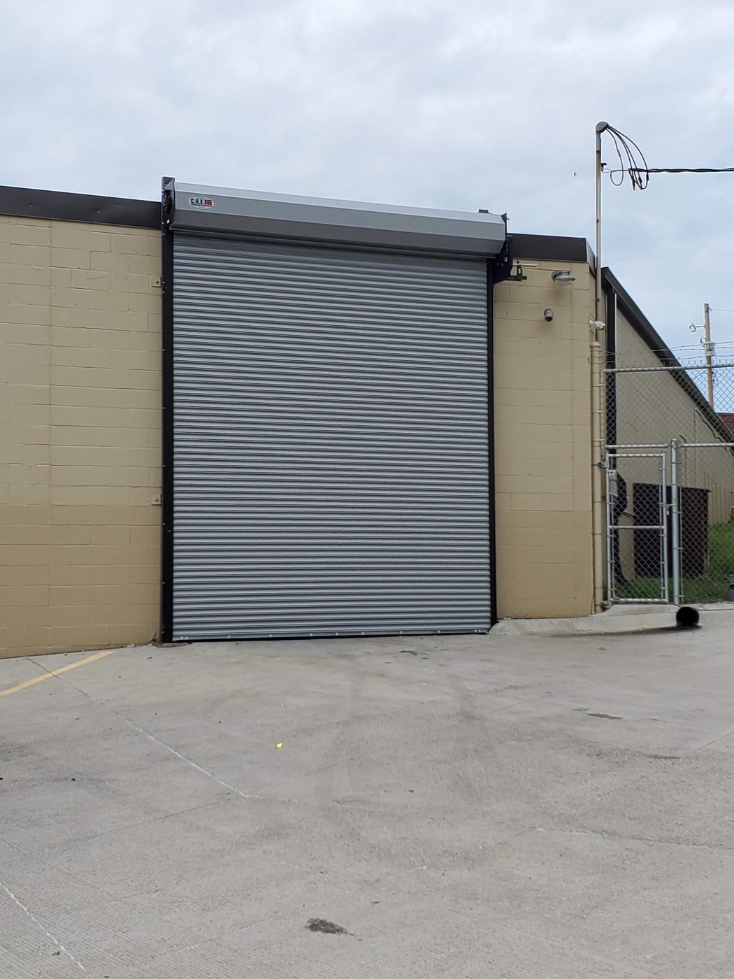 Commercial door with a window band